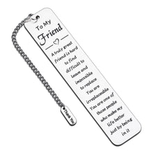 Load image into Gallery viewer, Friendship Gifts for Women Friends Chsirtmas Bookmark Gifts for Best Friend Bestie Gifts for Women Sentimental Gifts for Friends Birthday Graduation Long Distance Friendship Gifts for Female Friend