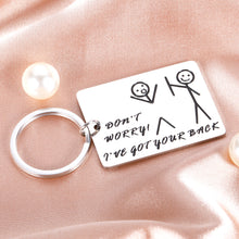 Load image into Gallery viewer, Funny Friendship Gift for Women Men Best Friend Keychain for Friends BFF Besties I’ve Got Your Back Stick Figures Birthday Christmas Graduation Valentines Gifts for Him Her Son Daughter Brother Sister