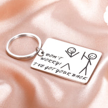 Load image into Gallery viewer, Funny Friendship Gift for Women Men Best Friend Keychain for Friends BFF Besties I’ve Got Your Back Stick Figures Birthday Christmas Graduation Valentines Gifts for Him Her Son Daughter Brother Sister