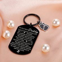 Load image into Gallery viewer, Fathers Day Gifts for New Dad to Be First Time Dad Gifts Keychain for New Daddy Husband from New Mommy Wife Pregnancy Baby Announcement Expecting Dad Gifts for Father to Be Appreciation Birthday Gifts
