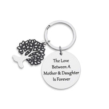 Load image into Gallery viewer, Mothers Day Mom Keychain Gift for Mom from Daughter-Mother of the Bride Stepmom In Law -The Love Between A Mother & Daughter is Forever -Family Graduation Birthday Christmas Wedding Day Pendant