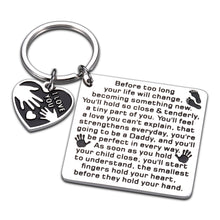 Load image into Gallery viewer, New Dad Christmas Gifts Keychain for Daddy First Fathers Day Giftss for New Father Pregnancy Baby Announcement for Dad to be First Time Dads Husband from New Mommy Parents Gifts for New Daddy Birthday