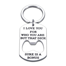 Load image into Gallery viewer, Funny Keychain for Boyfriend Valentines Day Anniversary Gifts for Husband From Girlfriend Wife Her Wedding Birthday Christmas Gag Gifts for Men Hubby Couples Naughty Gifts for Him Fiance Groom