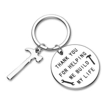 Load image into Gallery viewer, Gift for Dad Papa from Daughter Son Kids Thank You for Helping Me Building My Life Hammer Charms for Teacher Grandpa Thanksgiving Christmas Father's Day