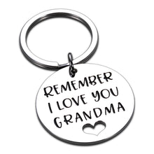 Load image into Gallery viewer, Grandma Gifts Keychain from Grandchild Grandson Granddaughter Mothers Day Gifts for Grandmother Remember I Love You Grandma Keyring Birthday Christmas Thanksgiving Wedding Presents