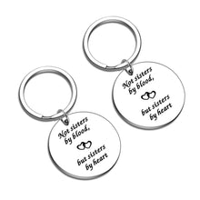 Load image into Gallery viewer, 2PCS Best Friend Christmas Stocking Stuffer Gifts Sister Keychain for Women Girls BFF Gift Not Sisters by Blood But Sisters by Heart Friendship Birthday Graduation Wedding Key Ring