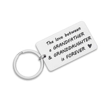 Load image into Gallery viewer, Grandpa Granddaughter Gifts Key Chain Love Quotes from Grandkids- Inspirational Funny Gift for Grandfather Papa Men - Christmas Gift Birthday Fathers Day -Hand Stamped Key Ring