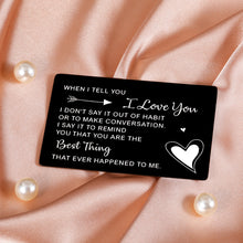 Load image into Gallery viewer, Gifts for Boyfriend Husband Anniversary Wallet Insert Card for Couples Men Valentines Wedding Christmas Gifts for Groom Fiance Hubby from Wife Girlfriend Bride Romantic Engagement I Love You Birthday