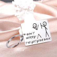 Load image into Gallery viewer, Funny Friendship Gift for Women Men Best Friend Keychain for Friends BFF Besties I’ve Got Your Back Stick Figures Birthday Christmas Graduation Valentines Gifts for Him Her Son Daughter Brother Sister