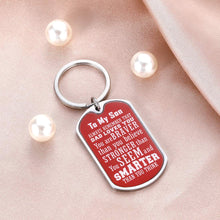 Load image into Gallery viewer, Son Valentines Day Gifts From Mom Dad 2021 Inspirational Graduation Keychain Gift to My Son From Daddy Valentines Day Gifts for Kids Birthday Christmas Key Rings for Him Boys Back to School Presents