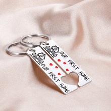 Load image into Gallery viewer, Housewarming Gifts Our First Home Keychain for New Homeowners Women Men New Home New House Keyring for Couples Her Him Moving in Keychain Realtor Closing Gifts House Warming Present for Family Friends