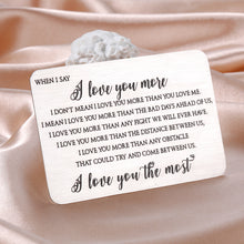 Load image into Gallery viewer, I Love You Gifts for Boyfriend Husband Him Men Wallet Card Insert for Anniversary Valentines Day Wedding Gifts for Fiance Groom from Wife Bride Her Girlfriend Mini Love Note Birthday Christmas Present