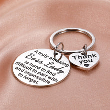 Load image into Gallery viewer, Boss Lady Gifts for Women Boss Day Appreciation Keychain for Girl Boss Female Farewell Gifts for Manager Supervisor Coworker Leaving Retirement Promotion Employee Appreciation Office Christmas Gifts