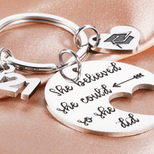 Load image into Gallery viewer, Inspirational Graduation Gifts for Her Class of 2021 High School College Senior Nurse Graduation Cap Gifts Keychain for Daughter Teen Girls Friends She Believed She Could So She Did Jewelry for Women