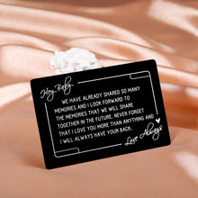 Load image into Gallery viewer, Romantic Wallet Card for Boyfriend Husband Anniversary Christmas Gifts for Hubby Fiance Him from Wife Girlfriend I Love You Gifts for Couple Valentine Birthday Wedding Engagement Gifts for Men Groom