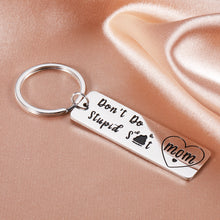 Load image into Gallery viewer, Funny Gifts for Son Daughter from Mom Don’t Do Stupid Poop Keychain for Teen Boy Girl Sarcasm Birthday Graduation Christmas Gifts for Teenager Humor Gag Valentine New Drive Gifts for Him Her Women Men