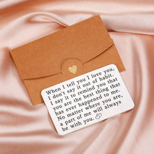 Load image into Gallery viewer, Romantic Wallet Insert Card for Him Boyfriend Valentines Day Anniversary Engraved I Love You Gifts for Husband Fiance Wedding Engagement Birthday from Wife Girlfriend Couple Christmas Mini Love Note