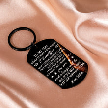 Load image into Gallery viewer, Christmas Gifts for Son Boy from Mom Inspirational Graduation Gifts for Him Teen Boys I Love You Son Keychain for Men Son in Law Stepson Valentines 16th 18th Birthday Coming of Age Back to School Gift