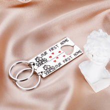 Load image into Gallery viewer, Housewarming Gifts Our First Home Keychain for New Homeowners Women Men New Home New House Keyring for Couples Her Him Moving in Keychain Realtor Closing Gifts House Warming Present for Family Friends