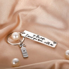 Load image into Gallery viewer, Firefighter Gifts Couple Keychain for Cop Daughter Daddy Son Military Be Safe I Need You Here with Me Police Pilot Military Keyring Birthday Wedding Christmas