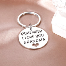 Load image into Gallery viewer, Grandma Gifts Keychain from Grandchild Grandson Granddaughter Mothers Day Gifts for Grandmother Remember I Love You Grandma Keyring Birthday Christmas Thanksgiving Wedding Presents