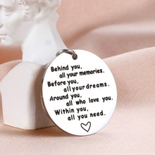 Load image into Gallery viewer, 2021 College Inspirational Graduation Gifts Keychains for Her Him Women- High School,College Graduate Gift-Behind You All Your Memories Before You Your Dreams- Birthday Wedding¡
