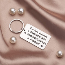 Load image into Gallery viewer, Grandpa Granddaughter Gifts Key Chain Love Quotes from Grandkids- Inspirational Funny Gift for Grandfather Papa Men - Christmas Gift Birthday Fathers Day -Hand Stamped Key Ring