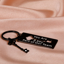 Load image into Gallery viewer, Coworker Appreciation Gifts You Are A Key Part of Our Team Keychain for Boss Employee Office Colleague Friends Leaving Farewell Thank You Christmas Gifts for Women Men Leader Retirement Birthday Gifts