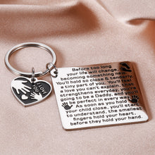 Load image into Gallery viewer, New Dad Christmas Gifts Keychain for Daddy First Fathers Day Giftss for New Father Pregnancy Baby Announcement for Dad to be First Time Dads Husband from New Mommy Parents Gifts for New Daddy Birthday