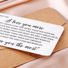 Load image into Gallery viewer, I Love You Gifts for Boyfriend Husband Him Men Wallet Card Insert for Anniversary Valentines Day Wedding Gifts for Fiance Groom from Wife Bride Her Girlfriend Mini Love Note Birthday Christmas Present