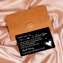 Load image into Gallery viewer, Gifts for Boyfriend Husband Anniversary Wallet Insert Card for Couples Men Valentines Wedding Christmas Gifts for Groom Fiance Hubby from Wife Girlfriend Bride Romantic Engagement I Love You Birthday
