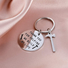 Load image into Gallery viewer, Gift for Dad Papa from Daughter Son Kids Thank You for Helping Me Building My Life Hammer Charms for Teacher Grandpa Thanksgiving Christmas Father's Day