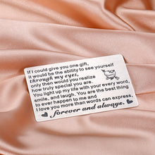 Load image into Gallery viewer, Boyfriend Husband Anniversary Wallet Card Insert for Him Her I Love You Gifts for Couple Hubby Fiance Birthday Valentine from Wife Girlfriend Romantic Engagement Wedding Card for Men Christmas Present