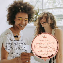 Load image into Gallery viewer, Birthday Gifts for Women Compact Mirror for Best Friends BFF Sister Daughter Pocket Travel Cosmetic Makeup Handheld Mirror for Mom Wife Christmas Valentines Mother’s Day Graduation Friendship Gifts