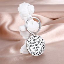 Load image into Gallery viewer, Inspirational Graduation Gift Keychain for Women Her Teen Girls Class 2021 Nurse She Believed She Could so She Did Graduation Birthday Present Keyring