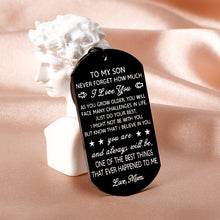 Load image into Gallery viewer, Christmas Gifts for Son Boy from Mom Inspirational Graduation Gifts for Him Teen Boys I Love You Son Keychain for Men Son in Law Stepson Valentines 16th 18th Birthday Coming of Age Back to School Gift
