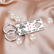 Load image into Gallery viewer, Housewarming Gifts Our First Home Keychain for New Homeowners Women Men New Home New House Keyring for Couples Her Him Moving in Keychain Realtor Closing Gifts House Warming Present for Family Friends
