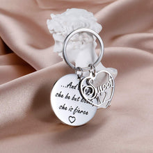Load image into Gallery viewer, 12th Birthday Gift Keychain Idea for Teenage Teen Girls 12th Granddaughter Daughter Gift Though She be but Little, She is Fierce