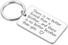 Load image into Gallery viewer, Tritiara Brother Gifts Keychain Inspirational Jewelry Gift for Little Big Brother Men from Sister in Law Best Friend BFF Men Gifts -Personalized Kerring Birthday Wedding Family Tree Gift Present