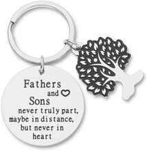 Load image into Gallery viewer, Tritiara Dad Chrismas Gifts Keychain from Son Fathers Day Gifts for Daddy Papa Thank You Gifts Fathers and Son -Never Truly Part Dad Son Birthday Gifts for Men Dad Grandfather Birthday Christmas