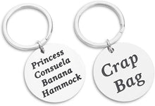 Load image into Gallery viewer, Tritiara Friends TV Show Quote Merchandise Keychain-Consuela Banana Hammock & Crap Bag -Couples Funny Friends Gift For Boyfriend Girlfriend- Central Perk - His and Her Anniversary Present 2pcs