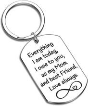 Load image into Gallery viewer, Tritiara Mom Mother Keychain Jewelry Gift from Daughter Son Gifts for Stepmom Everything I Am You Helped Me to Be Keychain Gift for Mum Mothers Day Birthday Wedding Family Tree Gift Present