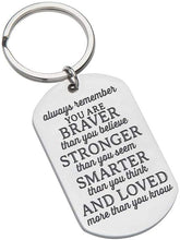 Load image into Gallery viewer, Tritiara Inspirational Graduation Keychain for Class 2020 Gift for Women Men Teen Girls Boys Him Her Friends -Always Remember You are Braver Than You Believe Stronger Than-Birthday for Men Teens Mothers Day