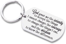 Load image into Gallery viewer, Tritiara Inspirational Gift -God's Grace Serenity Prayer Keychain For Her Him Friend Family Member-Birthday Graduation Celebrate Sobriety