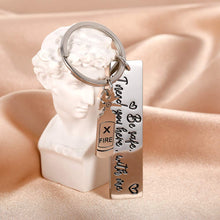 Load image into Gallery viewer, Firefighter Gifts Couple Keychain for Cop Daughter Daddy Son Military Be Safe I Need You Here with Me Police Pilot Military Keyring Birthday Wedding Christmas