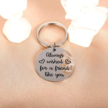 Load image into Gallery viewer, Inspirational Keychain Gifts for Best FriendWomen Girls Birthday Men Girls Always Wished for A Friend Like You Friendship Keyring Dog Tag