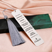 Load image into Gallery viewer, Christian Religious Gifts for Women Bible Verse Bookmark Inspirational Gifts for Her Girls Catholic Christmas Thanksgiving Gifts for Goddaughter Friend Sister Book Lover Gift Easter Birthday Keepsake