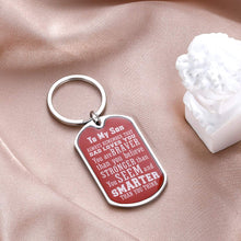 Load image into Gallery viewer, Son Valentines Day Gifts From Mom Dad 2021 Inspirational Graduation Keychain Gift to My Son From Daddy Valentines Day Gifts for Kids Birthday Christmas Key Rings for Him Boys Back to School Presents