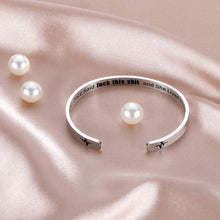 Load image into Gallery viewer, Birthday Graduation Gift for Her Inspirational Cuff Bangle for Women Sister Girls Her Wife A Wise Woman Once Said and She Lived Happily Ever After Daughter Mom Granddaughter Mantra Jewelry