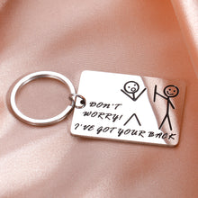 Load image into Gallery viewer, Funny Friendship Gift for Women Men Best Friend Keychain for Friends BFF Besties I’ve Got Your Back Stick Figures Birthday Christmas Graduation Valentines Gifts for Him Her Son Daughter Brother Sister